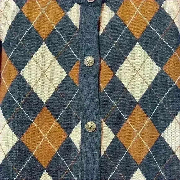 Adolfo Collectibles Vintage Argyle Sweater Mens Size M Acrylic -Lambs Wool 1970s - Picture 3 of 8